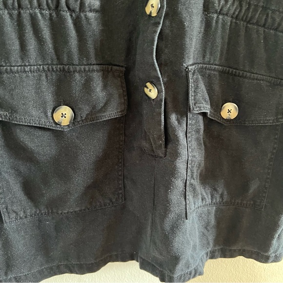 Black Utility Button Shirt Jacket - Picture 4 of 5